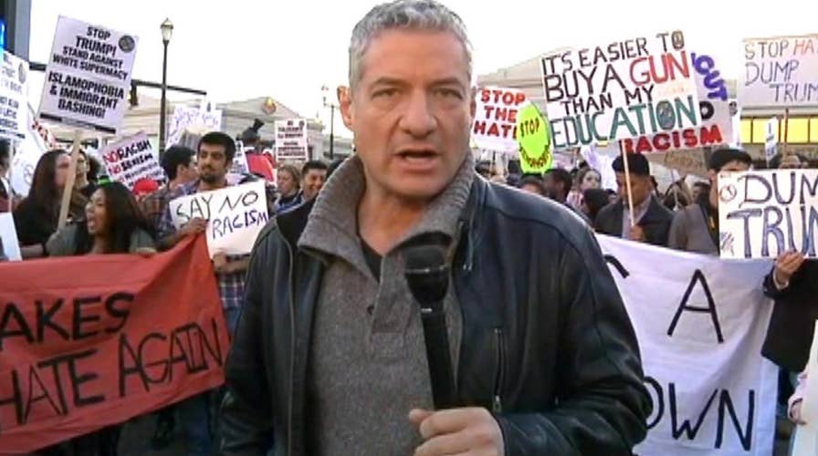 Protesters gather outside Donald Trump rally