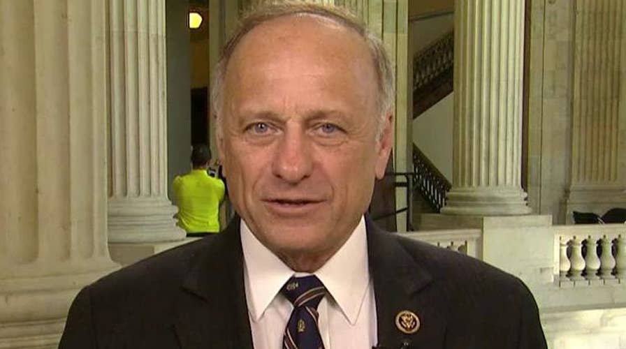 Rep. Steve King clashes with immigration protesters