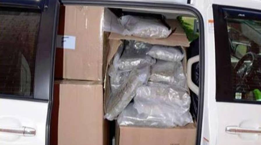 Police bust minivan filled with over 300 pounds of pot