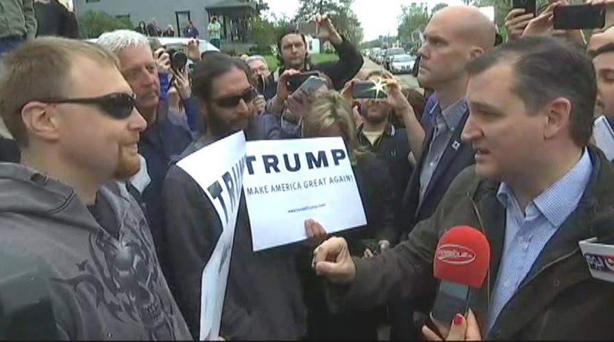 Ted Cruz confronts Trump supporters