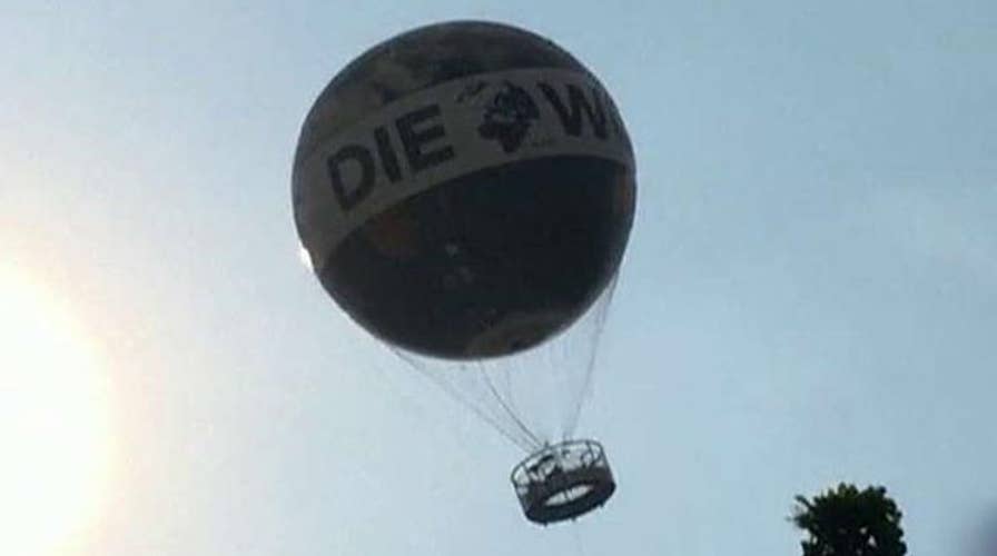 High winds violently shake sightseeing balloon in Germany