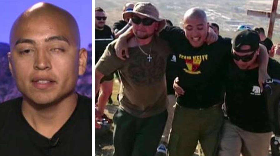 Wounded Marine shows inspiring determination at reunion hike