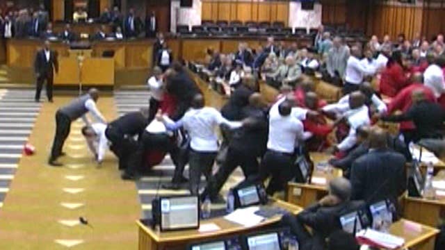 Brawl breaks out in South Africa parliament