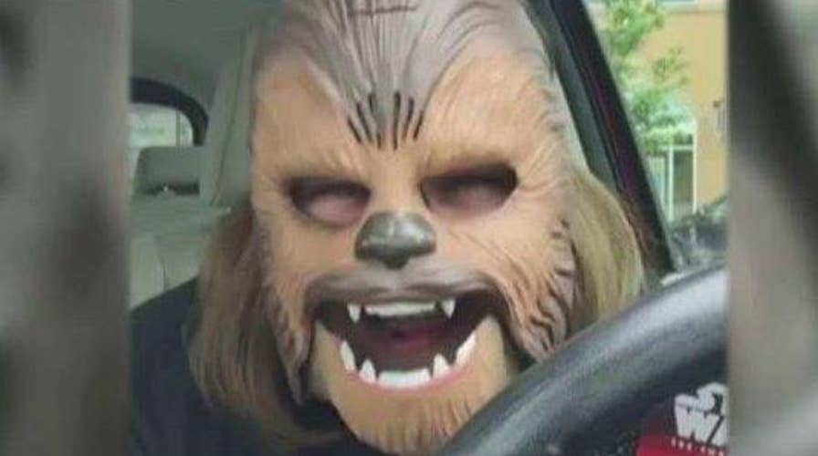 Mother finds extreme happiness in Chewbacca mask