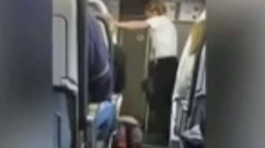 Airline passenger throws herself in front of cockpit door