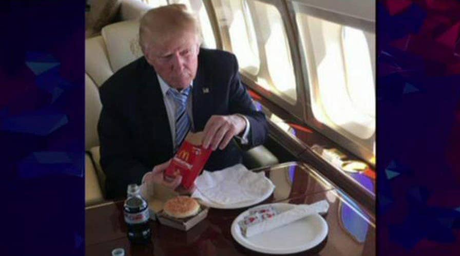 Trump celebrates his big win with a Big Mac