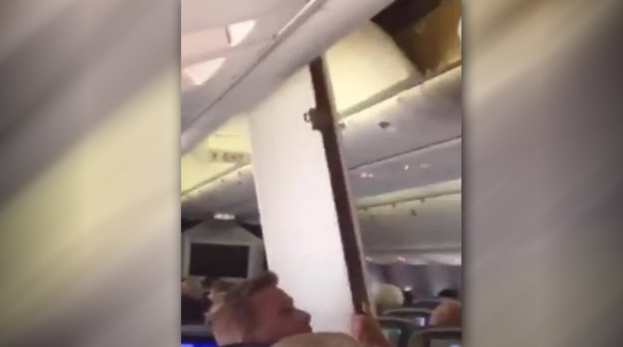 Cabin falls apart after plane's hard landing