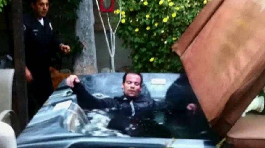 'He's in our Jacuzzi!': Chase leads cops to man's backyard