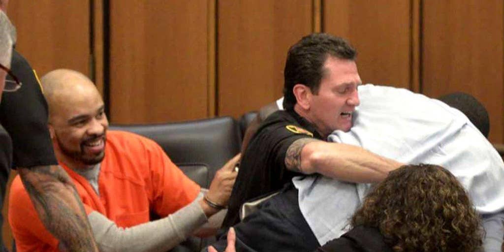 Chaos in courtroom: Victim's father lunges at serial killer