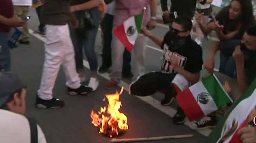 Political divide on violent display in California