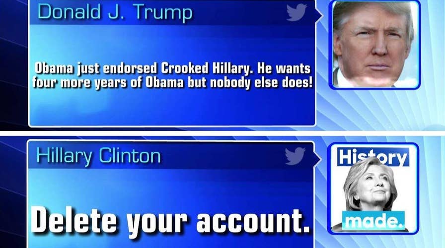 Clinton-Trump explode on Twitter after Obama endorses