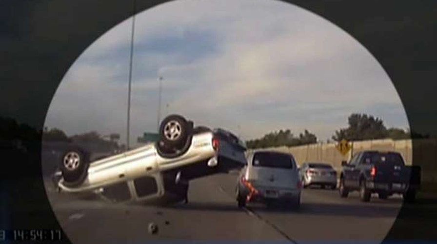 Video: SUV flips in chain reaction crash on Utah highway