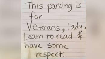US Navy veteran receives scolding note after parking in veterans' space at store