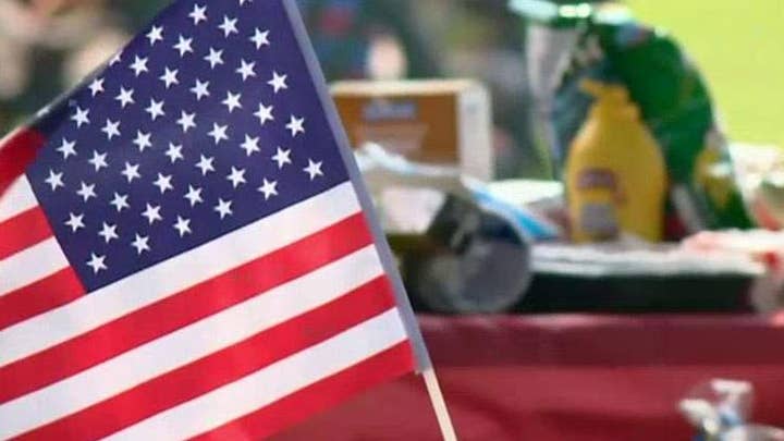 Sparks fly over 4th of July decorations in NJ community