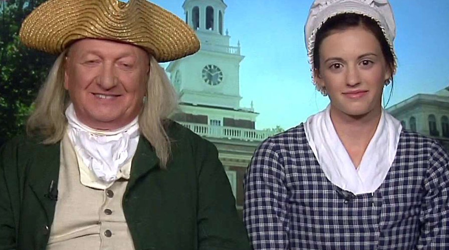 'Ben Franklin' and 'Betsy Ross' celebrate America's birthday