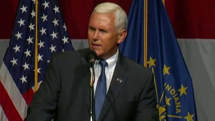 Indiana Governor Pence campaigns with Donald Trump