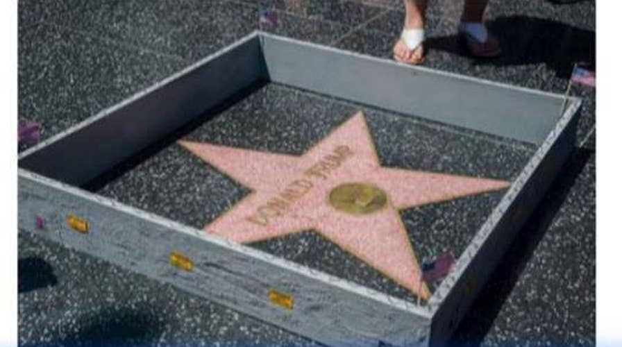 Trump wall goes up in Hollywood?