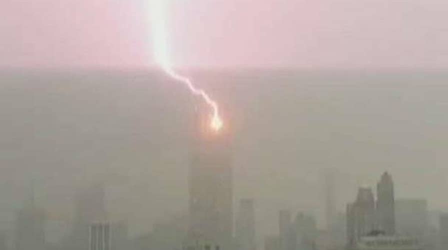 Electrifying! Lightning strikes the Empire State Building
