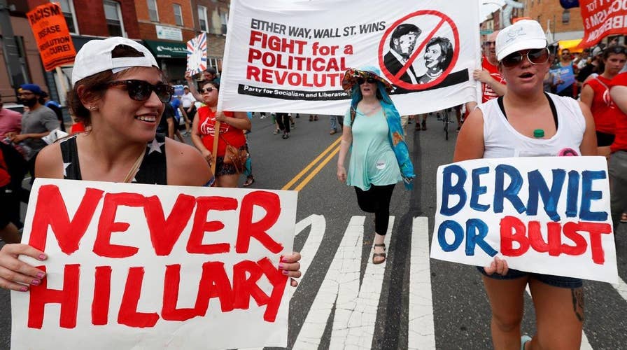 Sanders supporters protest outside DNC