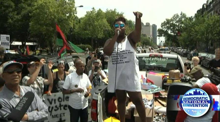 Whites ordered to the back of black DNC protest march