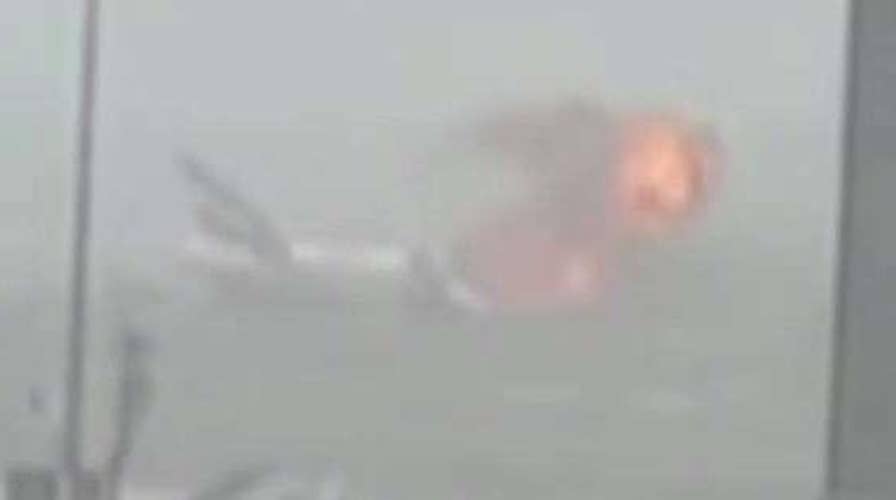 Plane catches fire mid-flight, crash lands at Dubai airport
