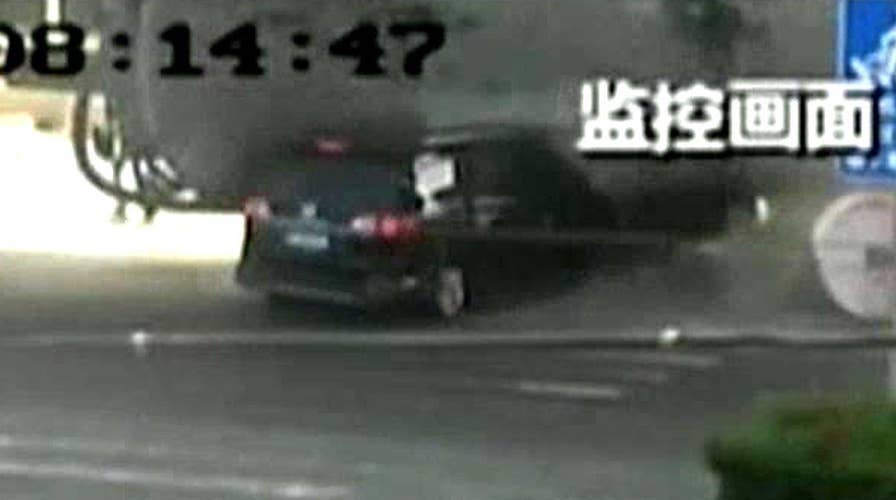 Horrific collision: Car completely crushed by cement truck