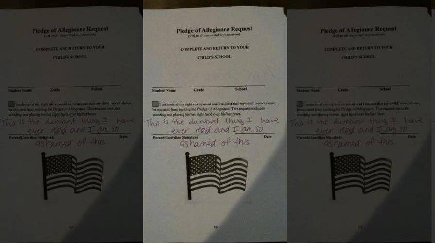 Parents fuming over Pledge of Allegiance 'waiver'
