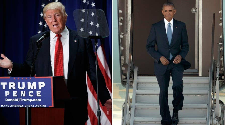 Trump bashes Obama's leadership after China's staircase snub