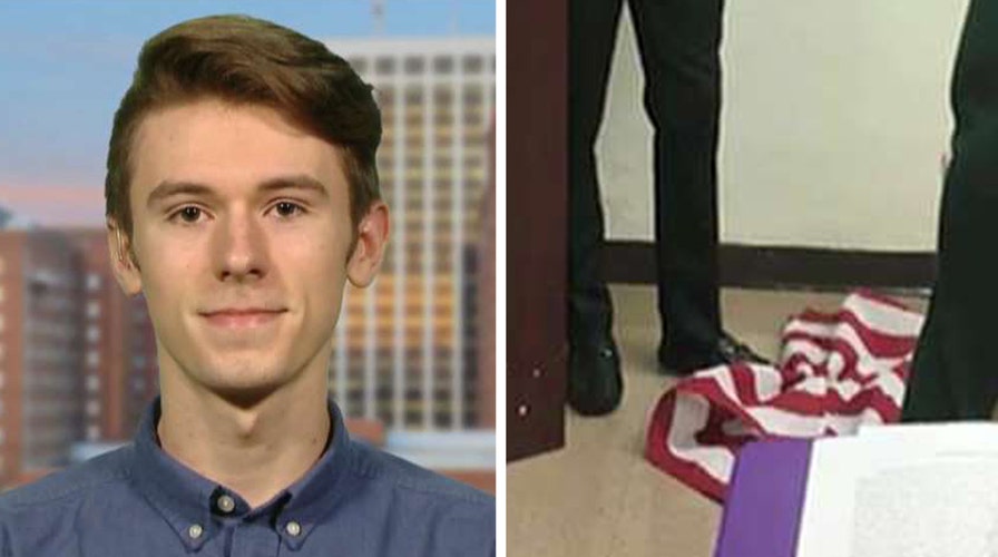 Student speaks out after teacher stomps on US flag 