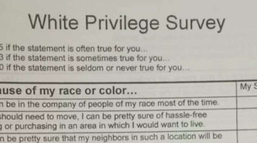 Parents outraged over students' white privilege homework