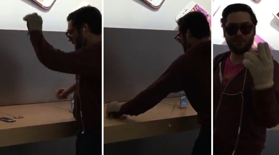 Angry customer goes on smashing rampage through Apple store