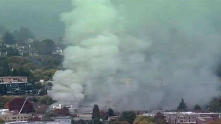 Firefighters respond to gas explosion in Portland, Oregon