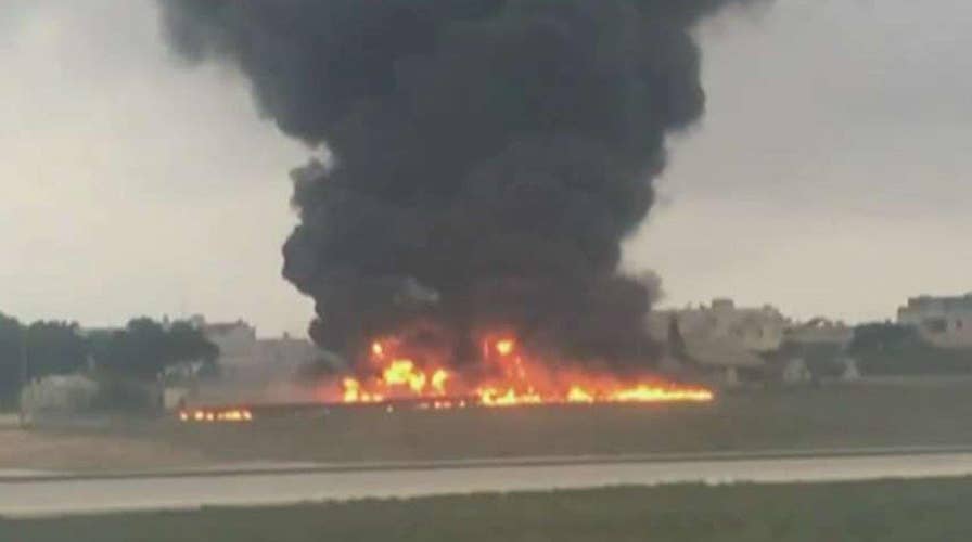 Plane crashes and bursts into fireball in Malta