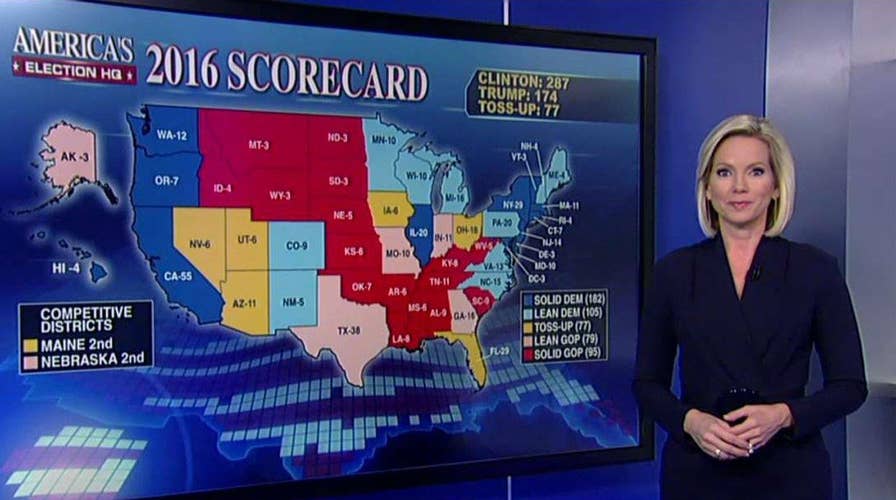 Fox electoral map shift: Florida now a toss-up