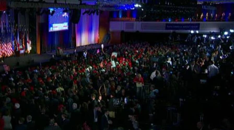 Chants of 'call it' ring out at Trump election HQ