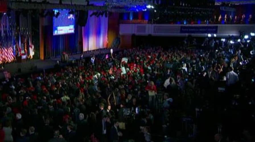 Chants of 'call it' ring out at Trump election HQ