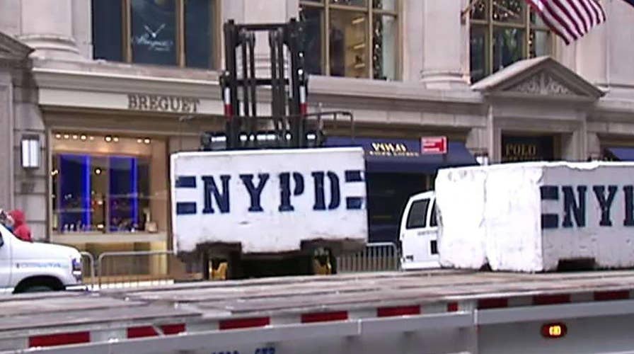 Secret Service, NYPD, private security securing Trump Tower