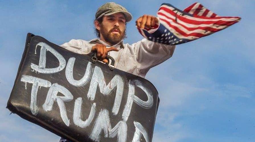 Anti-Trump protests spark debate over free speech