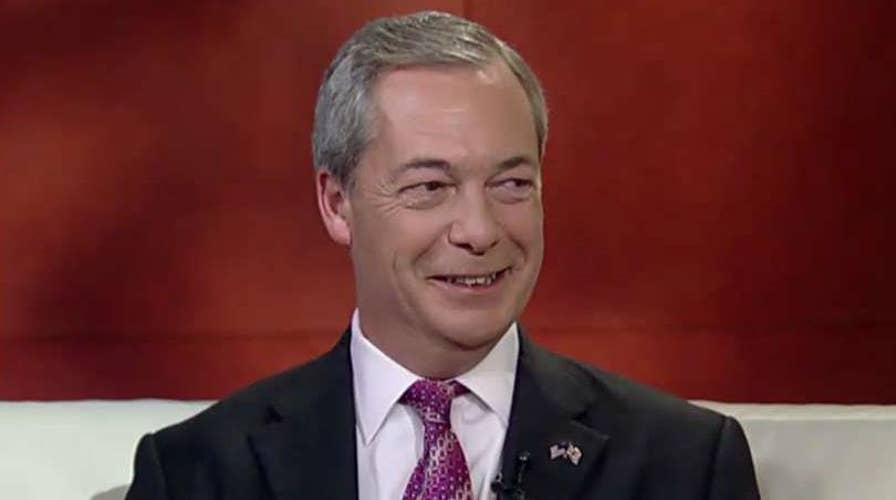 Nigel Farage reacts to Donald Trump's victory