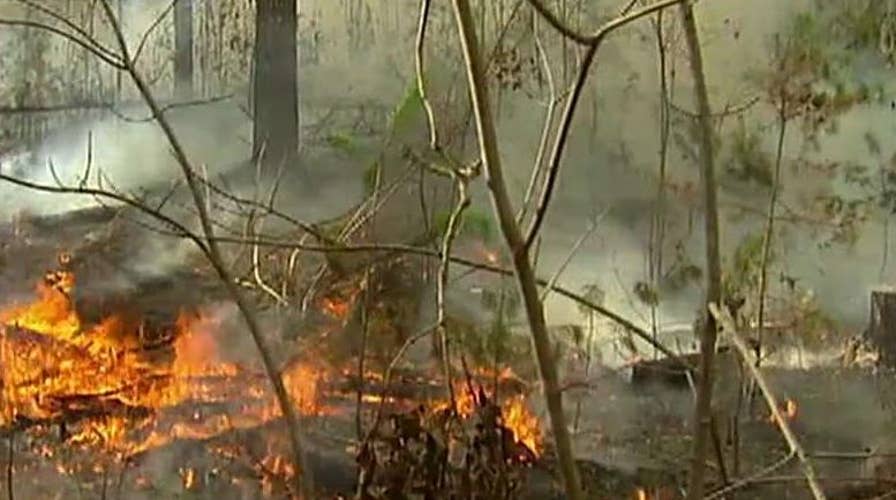 Fall leaves fuel wildfires across seven southern states
