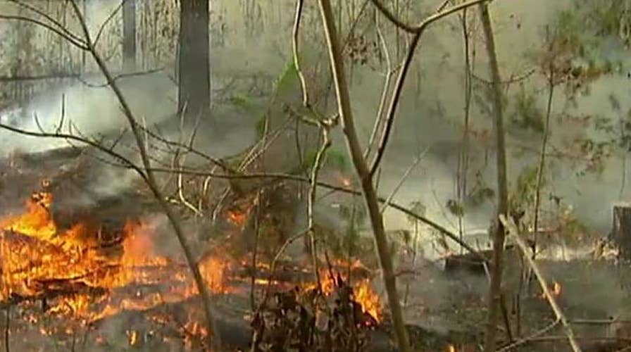 Fall leaves fuel wildfires across seven southern states