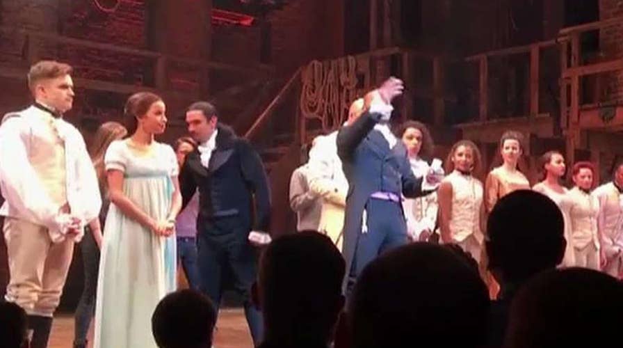 Hamilton cast makes speech to Pence in audience