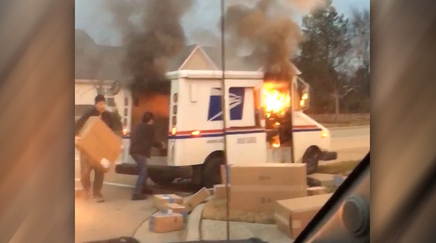 Christmas saved: Packages rescued from burning USPS truck