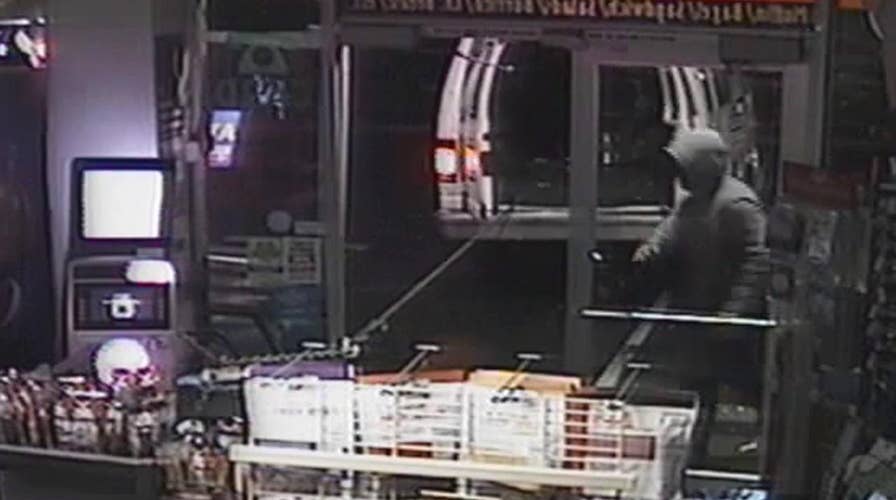 Watch thieves rip out ATM machines with stolen van