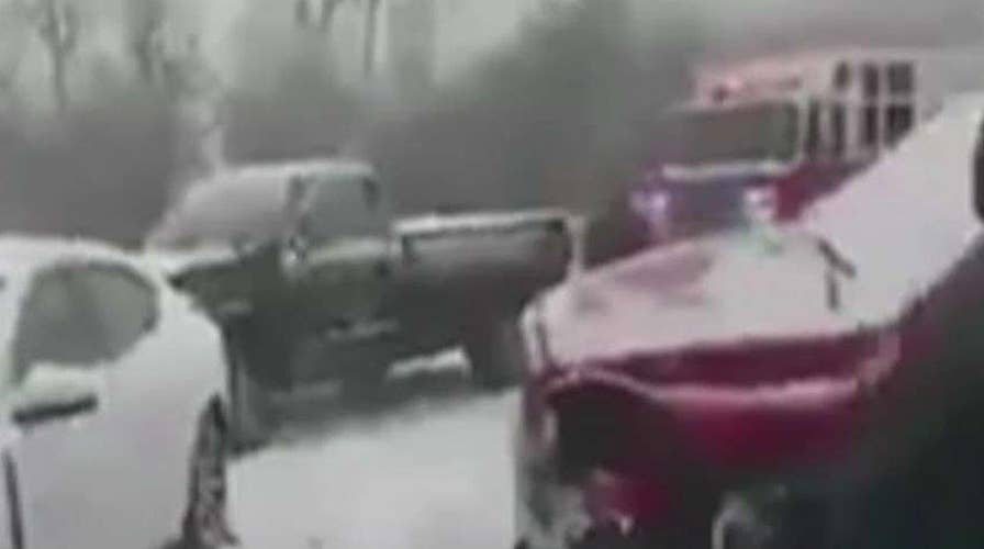 Winter weather hits East Coast, causing crashes and delays