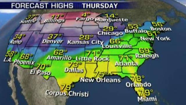National forecast for Thursday, January 12