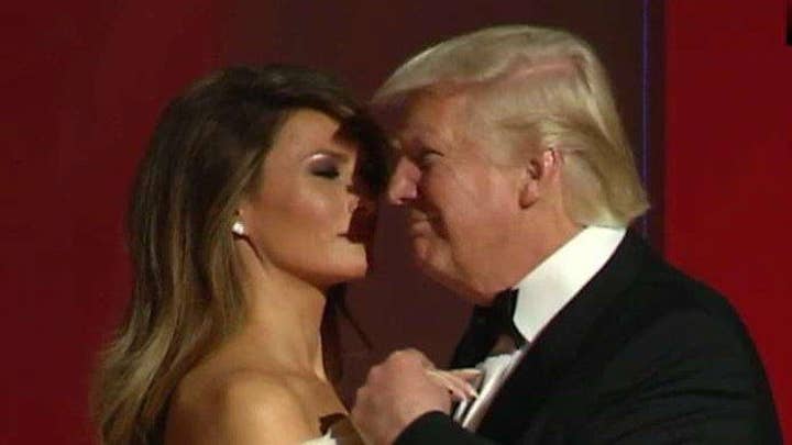 President and first lady Trump share their first dance