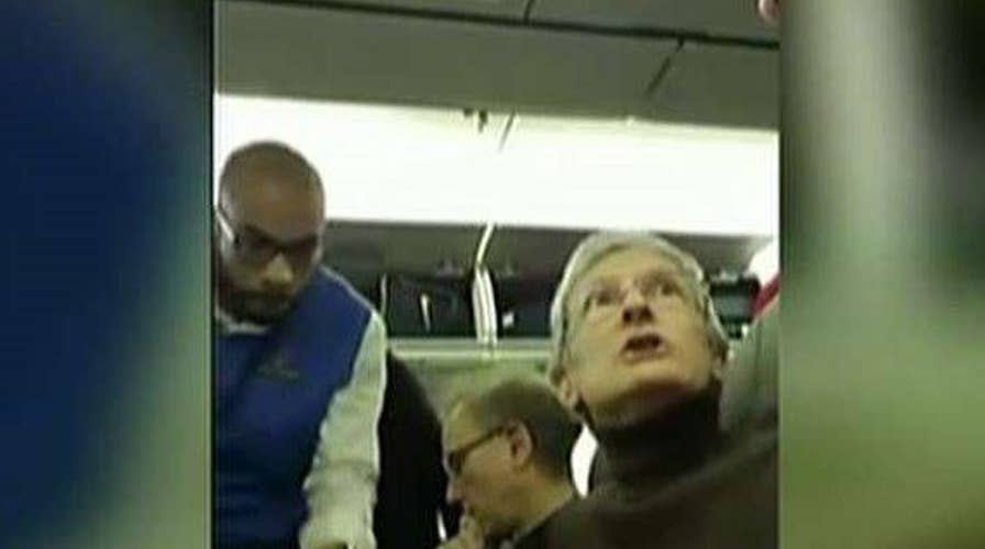 Talking politics on an airliner