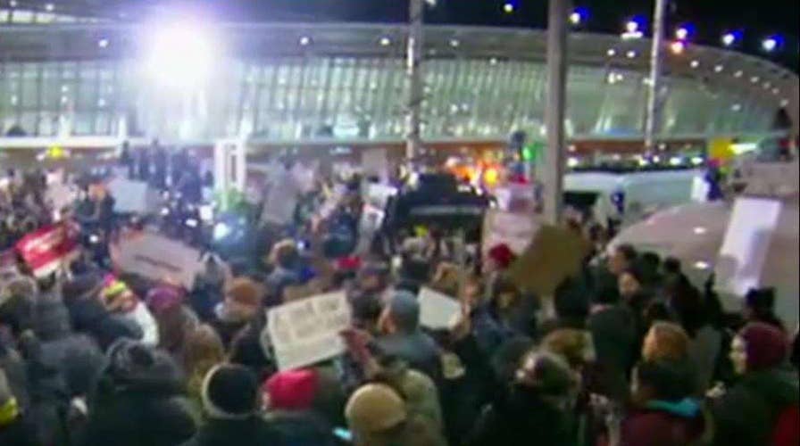 Protests continue to grow outside of JFK airport