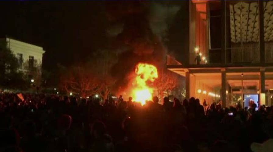 President Trump takes to Twitter to slam campus violence